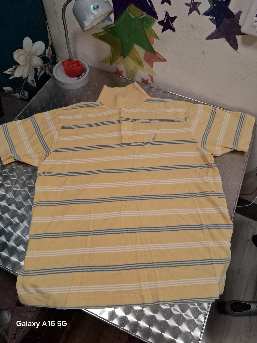 Y2K Nautica Yellow Striped Polo Shirt